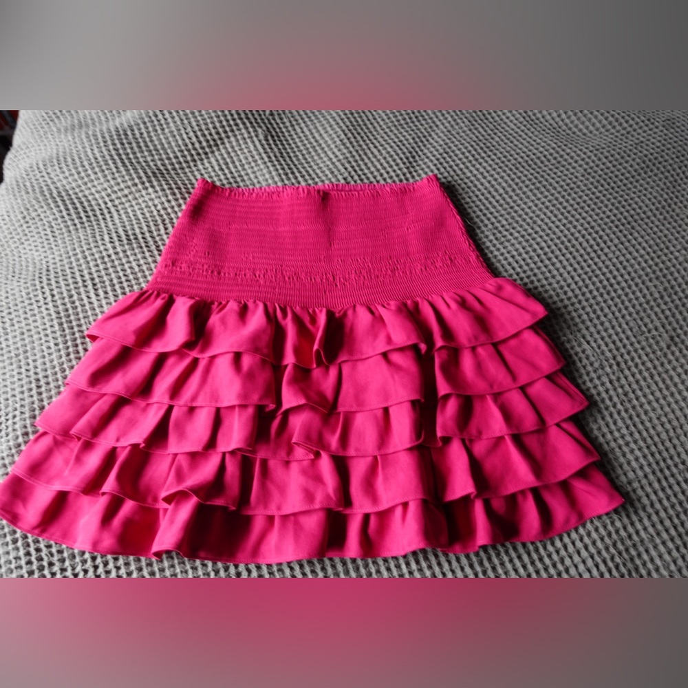Endless Rose Vibrant Pink Ruffled Mini Skirt